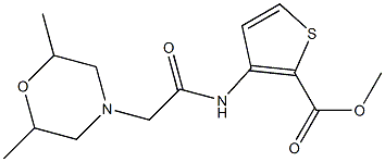 methyl 3-{[2-(2,6-dimethylmorpholino)acetyl]amino}thiophene-2-carboxylate Struktur