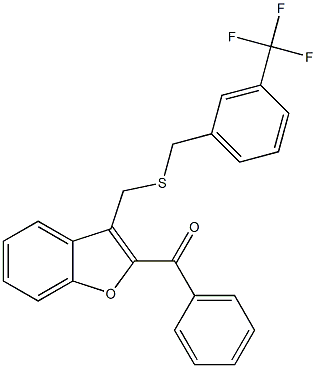 phenyl[3-({[3-(trifluoromethyl)benzyl]sulfanyl}methyl)-1-benzofuran-2-yl]methanone Struktur