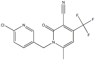 1-[(6-chloro-3-pyridinyl)methyl]-6-methyl-2-oxo-4-(trifluoromethyl)-1,2-dihydro-3-pyridinecarbonitrile Struktur