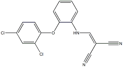 2-{[2-(2,4-dichlorophenoxy)anilino]methylidene}malononitrile Struktur