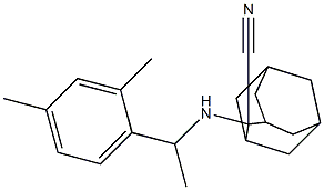 2-{[1-(2,4-dimethylphenyl)ethyl]amino}adamantane-2-carbonitrile Struktur