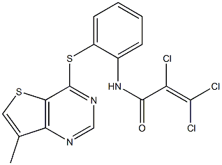 N1-{2-[(7-methylthieno[3,2-d]pyrimidin-4-yl)thio]phenyl}-2,3,3-trichloroacrylamide Struktur