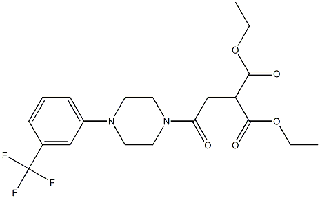 diethyl 2-(2-oxo-2-{4-[3-(trifluoromethyl)phenyl]piperazino}ethyl)malonate Struktur