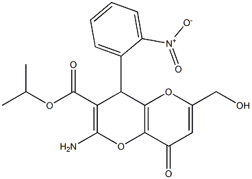 isopropyl 2-amino-6-(hydroxymethyl)-4-(2-nitrophenyl)-8-oxo-4,8-dihydropyrano[3,2-b]pyran-3-carboxylate Struktur