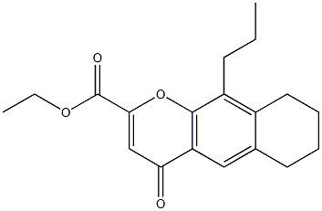 ethyl 4-oxo-10-propyl-6,7,8,9-tetrahydro-4H-benzo[g]chromene-2-carboxylate Struktur