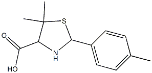 5,5-dimethyl-2-(4-methylphenyl)-1,3-thiazolane-4-carboxylic acid Struktur