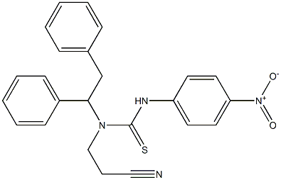 N-(2-cyanoethyl)-N-(1,2-diphenylethyl)-N'-(4-nitrophenyl)thiourea Struktur