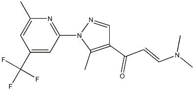 3-(dimethylamino)-1-{5-methyl-1-[6-methyl-4-(trifluoromethyl)-2-pyridyl]-1H-pyrazol-4-yl}prop-2-en-1-one Struktur