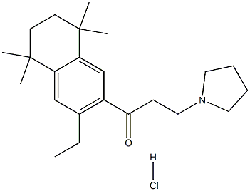 1-(3-ethyl-5,5,8,8-tetramethyl-5,6,7,8-tetrahydronaphthalen-2-yl)-3-tetrahydro-1H-pyrrol-1-ylpropan-1-one hydrochloride Struktur