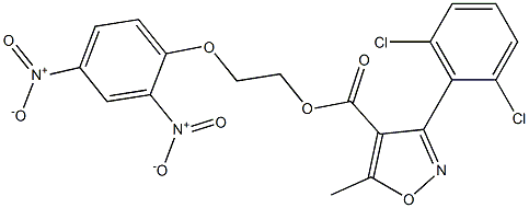 2-(2,4-dinitrophenoxy)ethyl 3-(2,6-dichlorophenyl)-5-methylisoxazole-4-carboxylate Struktur