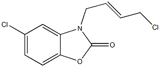 5-chloro-3-[(E)-4-chloro-2-butenyl]-1,3-benzoxazol-2(3H)-one Struktur