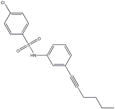 4-chloro-N-[3-(1-hexynyl)phenyl]benzenesulfonamide Struktur