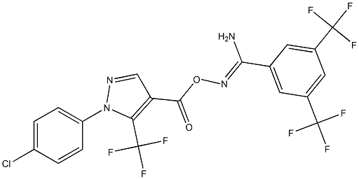 O1-{[1-(4-chlorophenyl)-5-(trifluoromethyl)-1H-pyrazol-4-yl]carbonyl}-3,5-di(trifluoromethyl)benzene-1-carbohydroximamide Struktur