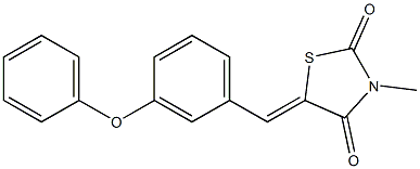 3-methyl-5-[(Z)-(3-phenoxyphenyl)methylidene]-1,3-thiazolane-2,4-dione Struktur