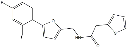 N1-{[5-(2,4-difluorophenyl)-2-furyl]methyl}-2-(2-thienyl)acetamide Struktur