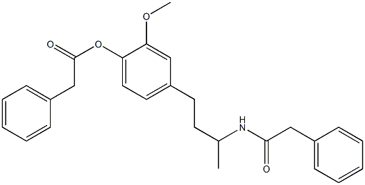 2-methoxy-4-{3-[(2-phenylacetyl)amino]butyl}phenyl 2-phenylacetate Struktur