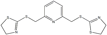 2-[({6-[(4,5-dihydro-1,3-thiazol-2-ylthio)methyl]-2-pyridyl}methyl)thio]-4,5-dihydro-1,3-thiazole Struktur