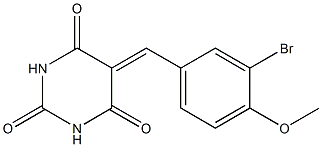 5-(3-bromo-4-methoxybenzylidene)hexahydropyrimidine-2,4,6-trione Struktur