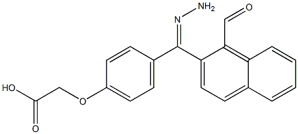 2-{4-[2-(1-naphthylcarbonyl)carbohydrazonoyl]phenoxy}acetic acid Struktur