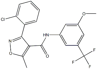 N4-[3-methoxy-5-(trifluoromethyl)phenyl]-3-(2-chlorophenyl)-5-methylisoxazole-4-carboxamide Struktur