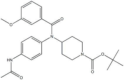 tert-butyl 4-[4-(acetylamino)(3-methoxybenzoyl)anilino]tetrahydro-1(2H)-pyridinecarboxylate Struktur