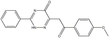 6-[2-(4-methoxyphenyl)-2-oxoethyl]-3-phenyl-2,5-dihydro-1,2,4-triazin-5-one Struktur