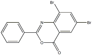 6,8-dibromo-2-phenyl-4H-3,1-benzoxazin-4-one Struktur