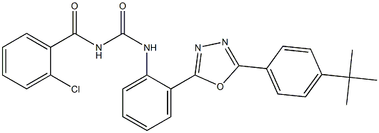 N-(2-{5-[4-(tert-butyl)phenyl]-1,3,4-oxadiazol-2-yl}phenyl)-N'-(2-chlorobenzoyl)urea Struktur