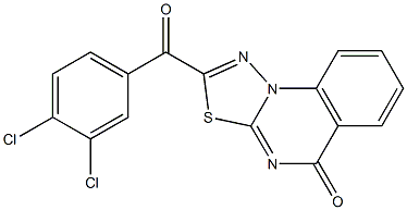 2-(3,4-dichlorobenzoyl)-5H-[1,3,4]thiadiazolo[3,2-a]quinazolin-5-one Struktur