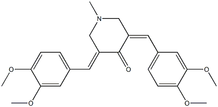 3,5-di(3,4-dimethoxybenzylidene)-1-methylpiperidin-4-one Struktur