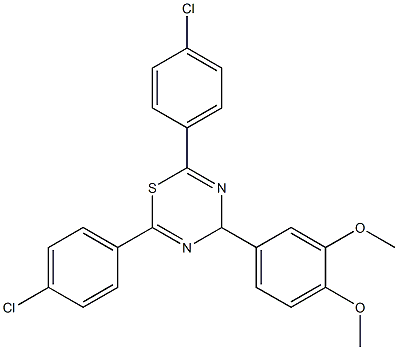 2,6-di(4-chlorophenyl)-4-(3,4-dimethoxyphenyl)-4H-1,3,5-thiadiazine Struktur