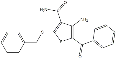 4-amino-5-benzoyl-2-(benzylthio)thiophene-3-carboxamide Struktur