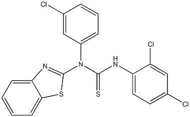 N-(1,3-benzothiazol-2-yl)-N-(3-chlorophenyl)-N'-(2,4-dichlorophenyl)thiourea Struktur