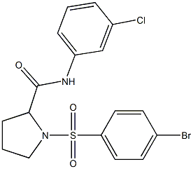 1-[(4-bromophenyl)sulfonyl]-N-(3-chlorophenyl)-2-pyrrolidinecarboxamide Struktur