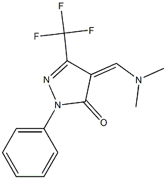 4-[(dimethylamino)methylidene]-1-phenyl-3-(trifluoromethyl)-4,5-dihydro-1H-pyrazol-5-one Struktur