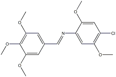 N1-(3,4,5-trimethoxybenzylidene)-4-chloro-2,5-dimethoxyaniline Struktur