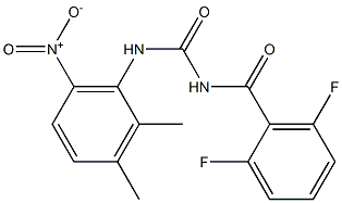 N-(2,6-difluorobenzoyl)-N'-(2,3-dimethyl-6-nitrophenyl)urea Struktur