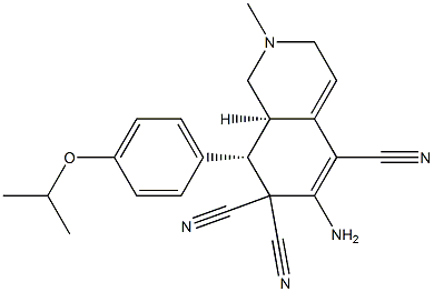 (8S,8aR)-6-amino-8-(4-isopropoxyphenyl)-2-methyl-2,3,8,8a-tetrahydro-5,7,7(1H)-isoquinolinetricarbonitrile Struktur