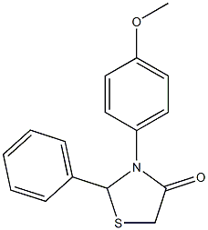 3-(4-methoxyphenyl)-2-phenyl-1,3-thiazolan-4-one Struktur