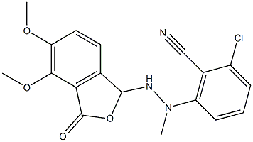 2-chloro-6-[2-(4,5-dimethoxy-3-oxo-1,3-dihydroisobenzofuran-1-yl)-1-methylhydrazino]benzonitrile Struktur