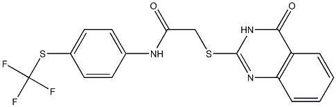 2-[(4-oxo-3,4-dihydro-2-quinazolinyl)sulfanyl]-N-{4-[(trifluoromethyl)sulfanyl]phenyl}acetamide Struktur