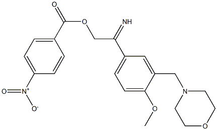 4-(2-methoxy-5-{[(4-nitrobenzoyl)oxy]ethanimidoyl}benzyl)morpholine Struktur