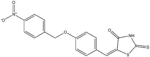 5-{4-[(4-nitrobenzyl)oxy]benzylidene}-2-thioxo-1,3-thiazolan-4-one Struktur