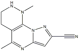 1,5-dimethyl-1,2,3,4-tetrahydropyrazolo[5',1':2,3]pyrimido[4,5-c]pyridazine-8-carbonitrile Struktur