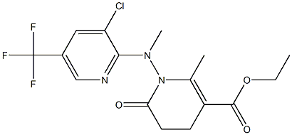 ethyl 1-[[3-chloro-5-(trifluoromethyl)-2-pyridinyl](methyl)amino]-2-methyl-6-oxo-1,4,5,6-tetrahydro-3-pyridinecarboxylate Struktur