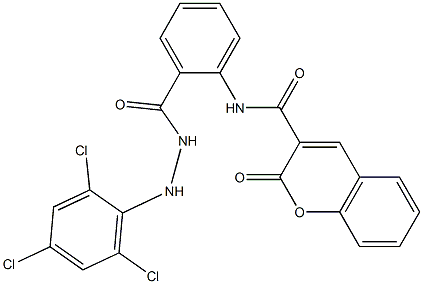 N3-(2-{[2-(2,4,6-trichlorophenyl)hydrazino]carbonyl}phenyl)-2-oxo-2H-chrome ne-3-carboxamide Struktur