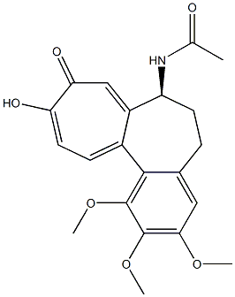 N-[(7S)-10-hydroxy-1,2,3-trimethoxy-9-oxo-5,6,7,9-tetrahydrobenzo[a]heptalen-7-yl]acetamide Struktur