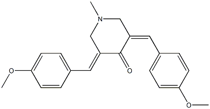 3,5-di(4-methoxybenzylidene)-1-methylpiperidin-4-one Struktur