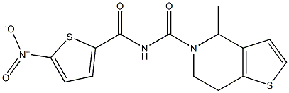 N5-[(5-nitro-2-thienyl)carbonyl]-4-methyl-4,5,6,7-tetrahydrothieno[3,2-c]pyridine-5-carboxamide Struktur