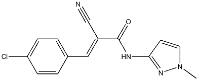 N1-(1-methyl-1H-pyrazol-3-yl)-3-(4-chlorophenyl)-2-cyanoacrylamide Struktur